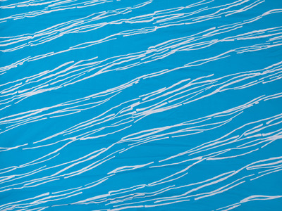 LINES FLOCK ON STRETCH NET TURQUOISE