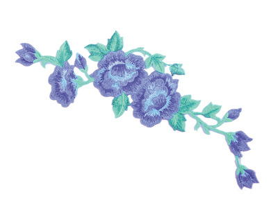 ISLA EMBROIDERED FLOWER MOTIF ELEC BLUE